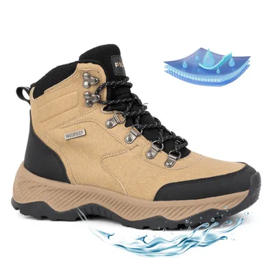 Trekkingi męskie buty zimowe za kostkę wysokie Filippo MTR6653/24 beżowe