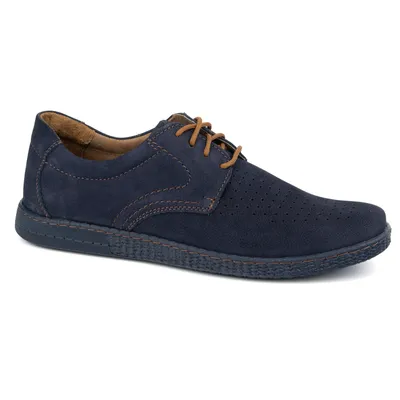 Buty męskie skórzane Casual 933/L/2 granatowe