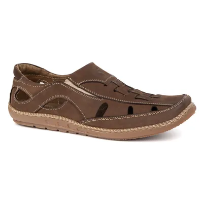 Buty męskie wsuwane przewiewne 204L ciemno brązowe