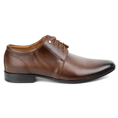 Buty męskie skóra wizytowe 301LU brązowe