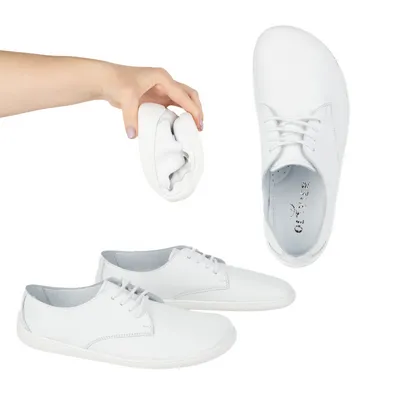BAREFOOT Damskie minimalistyczne sneakersy 1288POL białe