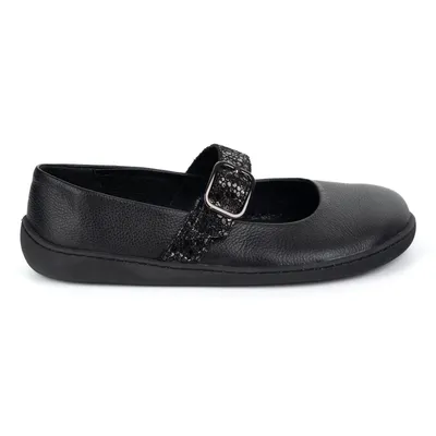 Baleriny barefoot damskie Olivier 1770POL skórzane buty z klamerką czarne