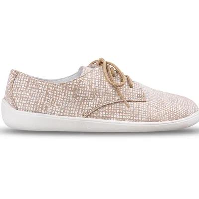Skórzane pólbuty barefoot damskie Pollonus beżowe 5-1288-006