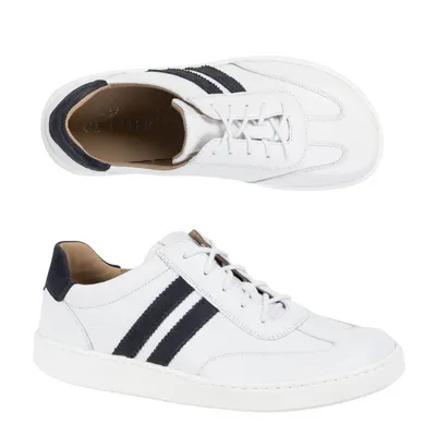 Buty męskie casual skórzane sznurowane BAREFOOT FRIENDLY 1290 białe