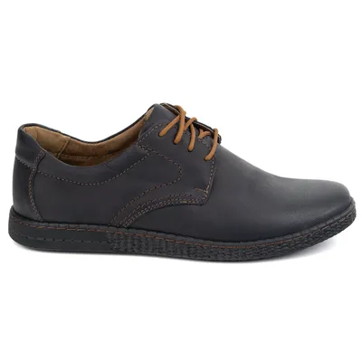 Buty męskie skórzane Casual 933/2 czarne