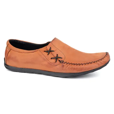 Buty męskie mokasyny skórzane wsuwane 306KZ ceglane