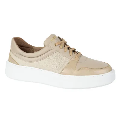 Półbuty damskie sneakersy skórzane 0774W beżowe