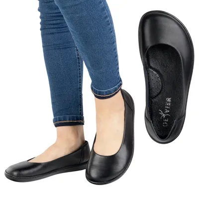 BAREFOOT Damskie CZOLENKA minimalistyczne wsuwane 1771POL czarne