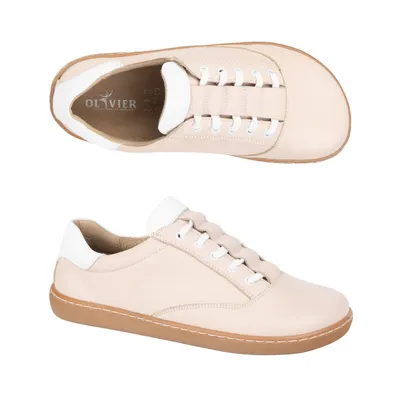 Sneakersy barefoot damskie Maja Olivier – anatomiczne buty skórzane pudrowy róż