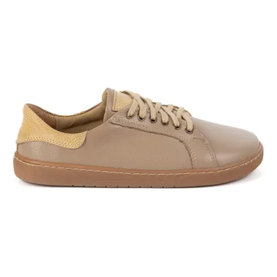 Aura: Cappuccino Damskie Buty Barefoot Skórzane | Wygodne Sneakersy z Zerowym Dropem