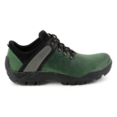 Skórzane buty trekkingowe męskie 311GT zielone