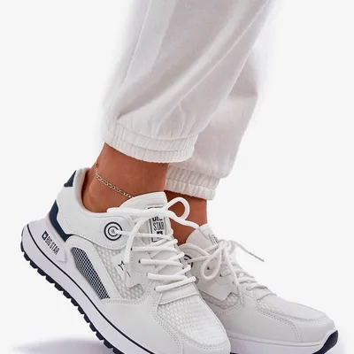 Sneakersy damskie półbuty Big Star NN274A103 białe z niebieskim