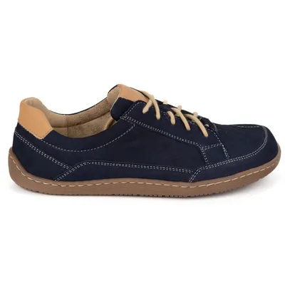 BAREFOOT Damskie minimalistyczne sneakersy skórzane OLIVIER 1282 granatowe