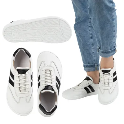 Buty skórzane damskie JOKER BLACKORWHITE białe – minimalistyczne sneakersy od Olivier
