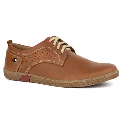 Buty męskie skórzane casual 302GT camel
