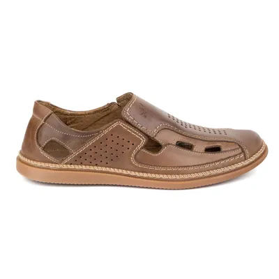 Buty męskie wsuwane przewiewne 203L jasno brązowe
