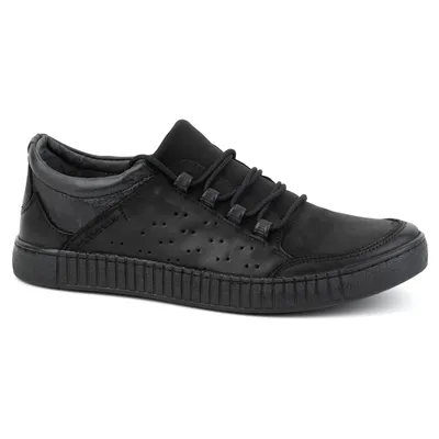 Buty m��skie sznurowane skórzane 287KZ CZARNE