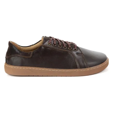 Aura: Brązowe Damskie Skórzane Buty Minimalistyczne | Barefoot Sneakersy z Zerowym Dropem