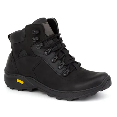 Buty męskie skórzane zimowe 7148DT czarne