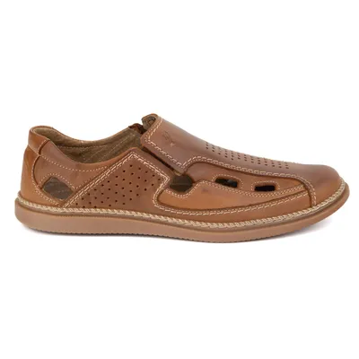 Buty męskie wsuwane przewiewne 203L camel brązowe