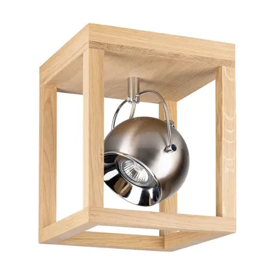 Lampa sufitowa roy z 1xled gu10 5w dąb olejowany/satynowy metal 5227174