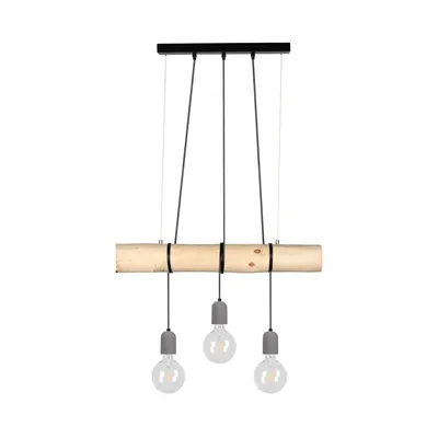 Trabo concrete lampa wisząca 3xe27 max.60w sosna naturalna/czarny/szary 68499304