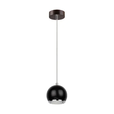 Lampa wisząca z drewna ball w zestawie 1xled gu10 5w drewno bukowe z orzecha włoskiego/czarny metal 5143176
