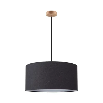Lampa wisząca asseto 1xe27 max.60w dąb olejowany/czarny kabel tkaninowy/czarny klosz tkaniny 3573974