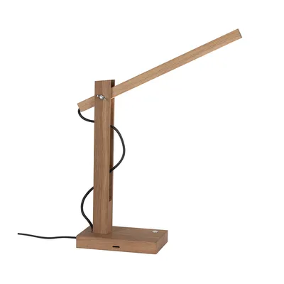 Lampa stołowa tukan 1xled 24v zintegrowana 753lm 3000k 5,5w dąb olejowany/antracyt tkanina kabel z dotykowym ściemniaczem 7530174