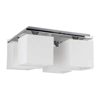 Spotlight lampa sufitowa rivoli 4 punktowa metal chrom abażur biały, 8582428 8582428_sl