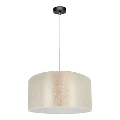 Lampa wisząca ora 1xe27 maks. 60w czarny metal/przezroczysty kabel pcv/klosz ze złotej tkaniny 96204121
