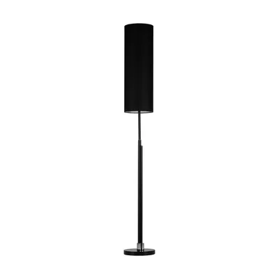 Lampa podłogowa eleganta w zestawie zintegrowana dioda led 1800 lm+500 lm 3000 k 22 w czarny metal/czarny kabel z tkaniny/czarny klosz z tkaniny 15922204