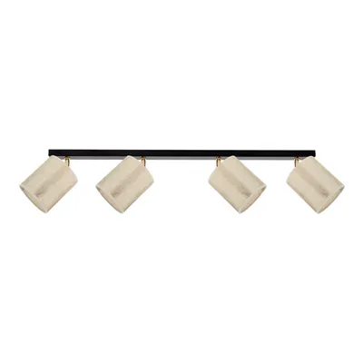 Ora lampa sufitowa 4xe27 maks. 25w czarny metal/złoty metal/złoty klosz tkaniny 96204024