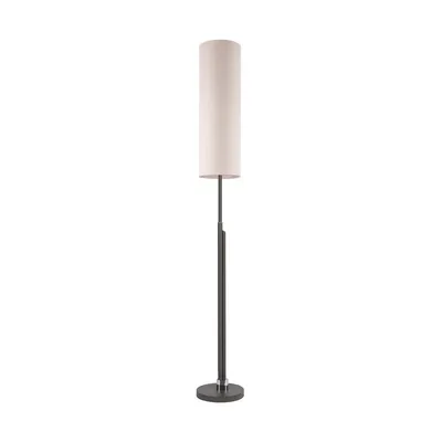 Lampa podłogowa eleganta w zestawie zintegrowana dioda led 1800lm+500lm 3000k 22w antracyt metal/czarny kabel z tkaniny/beżowy lniany klosz 15923123