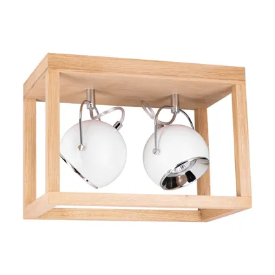 Lampa sufitowa roy z 2xled gu10 5w dąb olejowany/biały metal 5222274