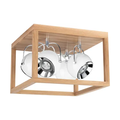 Lampa sufitowa roy z 4xled gu10 5w dąb olejowany/biały metal 5222474