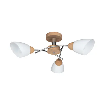 Viletta wood lampa sufitowa 3xe27 max.60w dąb olejowany/chrom/biały 8141374