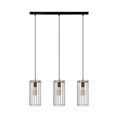 Timeo lampa wisząca 3xe27 max.60w czarny/dąb olejowany/czarny 19619304
