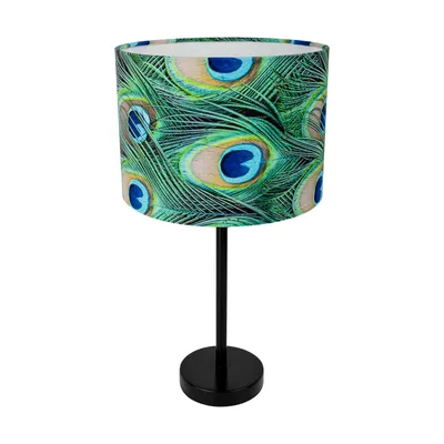 Lampa stołowa vert 1xe27 max.40w czarny metal/czarny kabel pcv/wielokolorowy aksamitny klosz 724080104