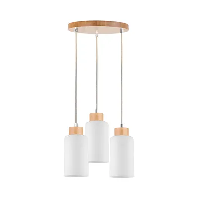 Bosco lampa wisząca 3xe27 max.60w brzoza/transparentny/biały 1720560