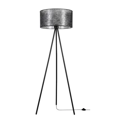 Lampa podłogowa nevoa 1xe27 maks. 40w czarny metal/czarny kabel pcv/czarny klosz z tkaniny 151920104