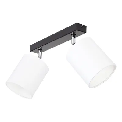 Aprillia lampa sufitowa 2xe27 max.25w czarny metal/chromowany metal/biały klosz tkaniny 56744204