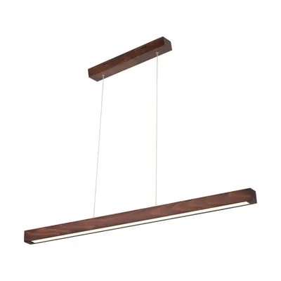 Smal lampa wisząca led zintegrowany 2248lm 3000k 28,5w drewno bukowe orzech ściemniacz dotykowy 1509876