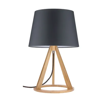 Lampa stołowa konan 1xe27 maks. 25w dąb olejowany/antracytowy kabel z tkaniny/antracytowy klosz z tkaniny 6514174