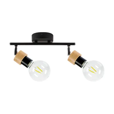 Lampa sufitowa marjolaine 2xe27 max.25w dąb olejowany/czarny metal 2831204
