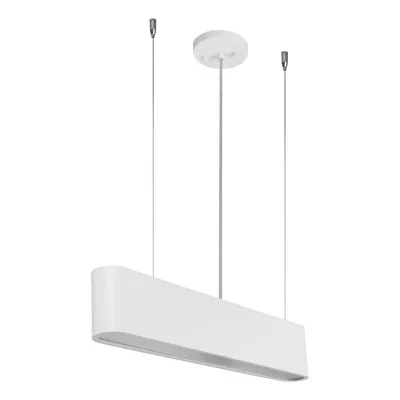 Lampa wisząca illumina w zestawie 1xled zintegrowany 1350lm 3000k 35w biały metal/przezroczysty kabel pvc/biały klosz z tkaniny 1932102