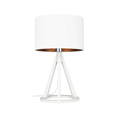 Victoria lampa stołowa 1xe27 max,60w biały/biały-miedziany/biały 6532802