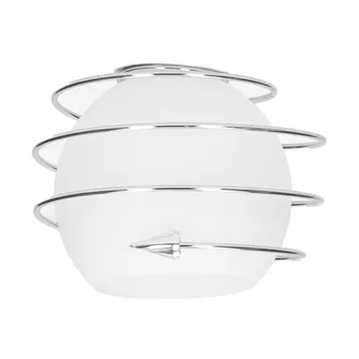Klosz e14 białe szkło/chrom metal g0485