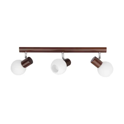 Lampa sufitowa karin 3xe14 max.40w drewno bukowe orzech/białe szkło 2231376