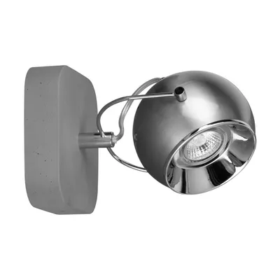 Betonowy kinkiet kulkowy w zestawie 1xled gu10 5w szary beton/satynowy metal 5131136